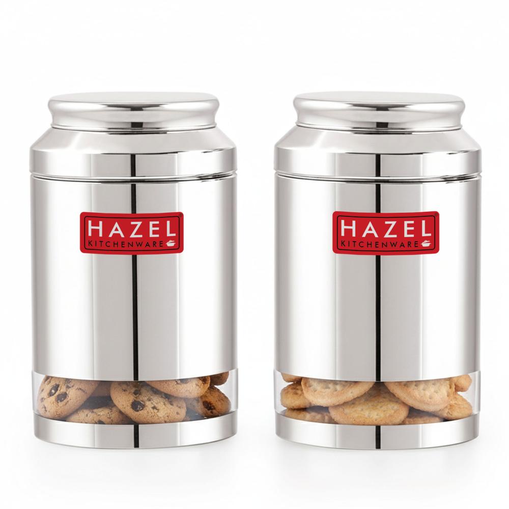 Stainless Steel Airtight Storage Jar, Kitchen Container, 2500 ml, Set of 2