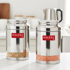 Stainless Steel Airtight Storage Jar, Kitchen Container, 2500 ml, Set of 2