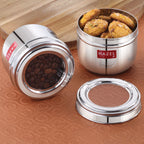 Stainless Steel Transparent Lid Containers, 500 ml (Set of 2)