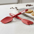 Silicone Spatula & Spoonula, 8 Inch, Set of 2, Non-Stick Baking & Cooking, Red