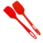 Silicone Spatula & Spoonula, 8 Inch, Set of 2, Non-Stick Baking & Cooking, Red