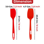 Silicone Spatula & Spoonula, 8 Inch, Set of 2, Non-Stick Baking & Cooking, Red
