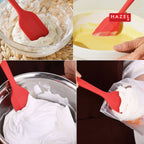 Silicone Spatula & Spoonula, 8 Inch, Set of 2, Non-Stick Baking & Cooking, Red
