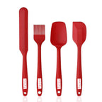 Silicone Baking Tool Set of 4, Spatula, Brush, Spoonula & Icing Knife
