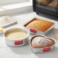 Aluminium Square, Round & Heart Shape Cake Mould, Set of 3