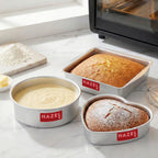 Aluminium Square, Round & Heart Shape Cake Mould, Set of 3