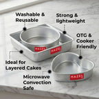 Aluminium Square, Round & Heart Shape Cake Mould, Set of 3