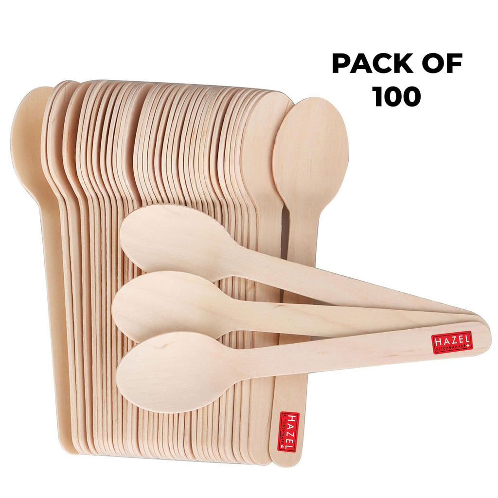Disposable Wooden Spoon, 16 cm, Pack of 100