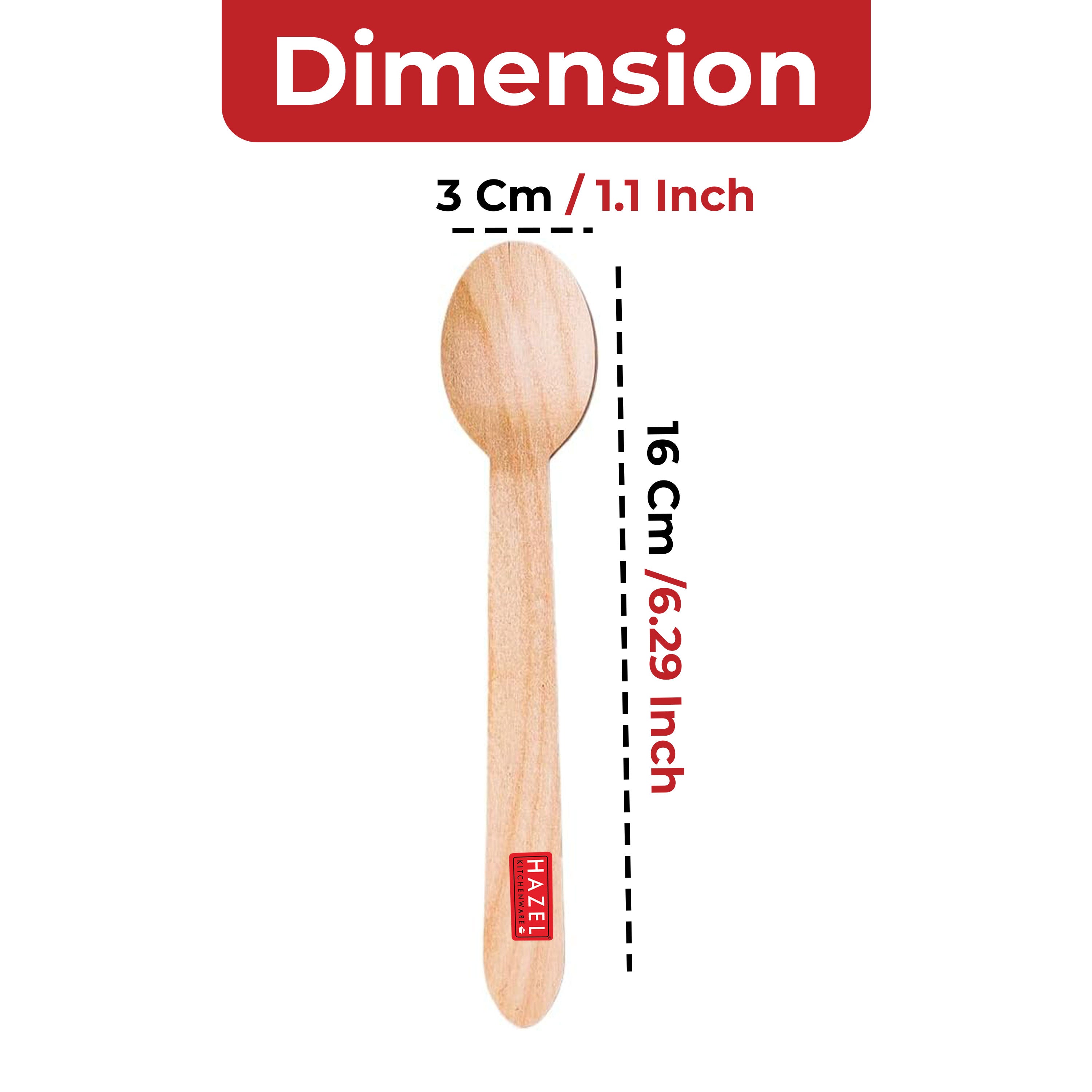 Disposable Wooden Spoon, 16 cm, Pack of 100