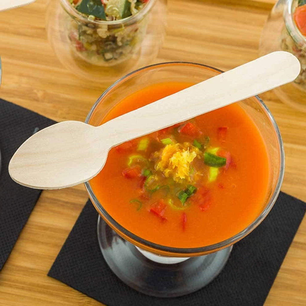Disposable Wooden Spoon, 16 cm, Pack of 100