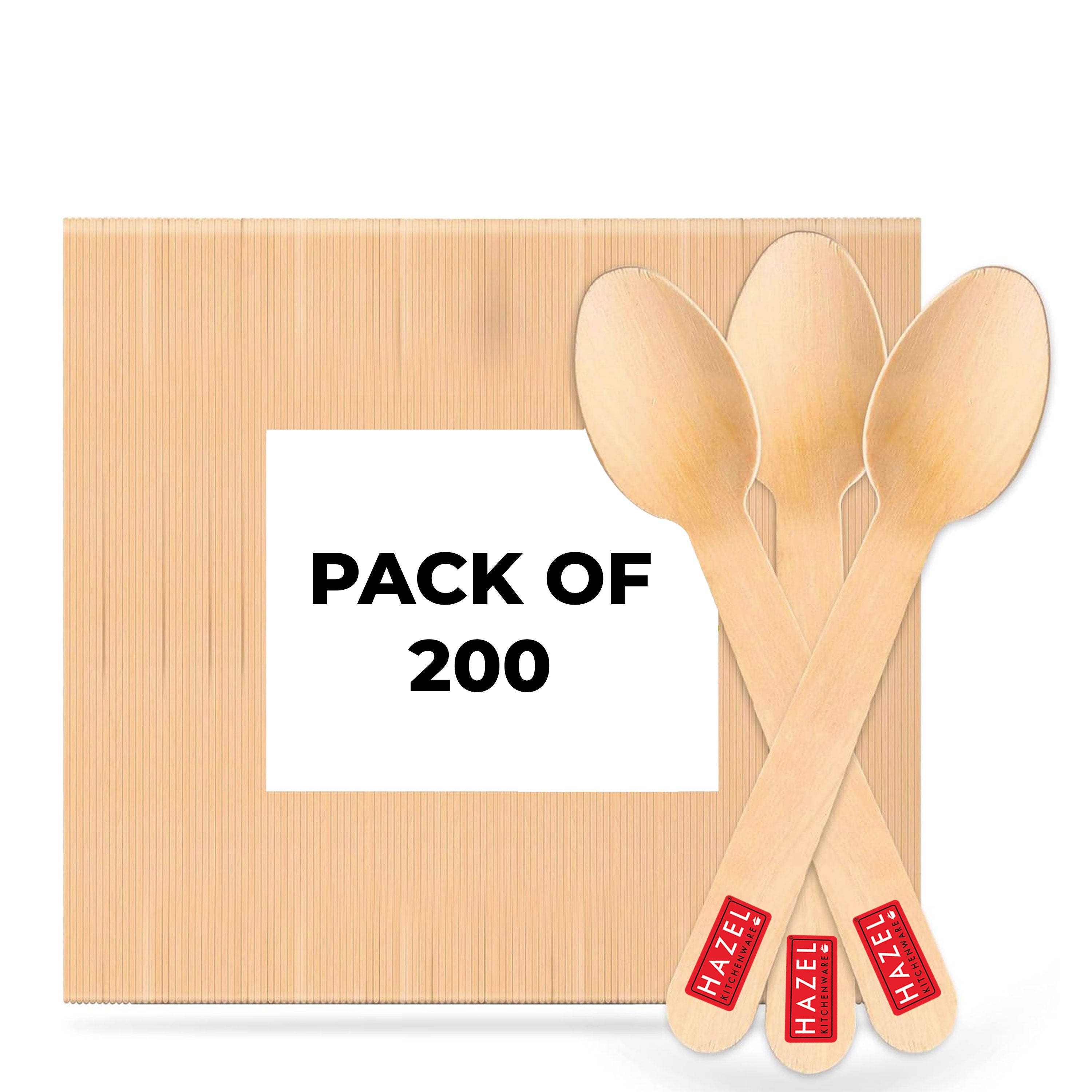 Disposable Wooden Spoon, 16 cm, Pack of 200