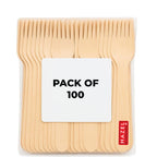 Disposable Wooden Fork for Parties, 16 cm, Pack of 100