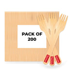 Disposable Wooden Fork for Parties, 16 cm, Pack of 200