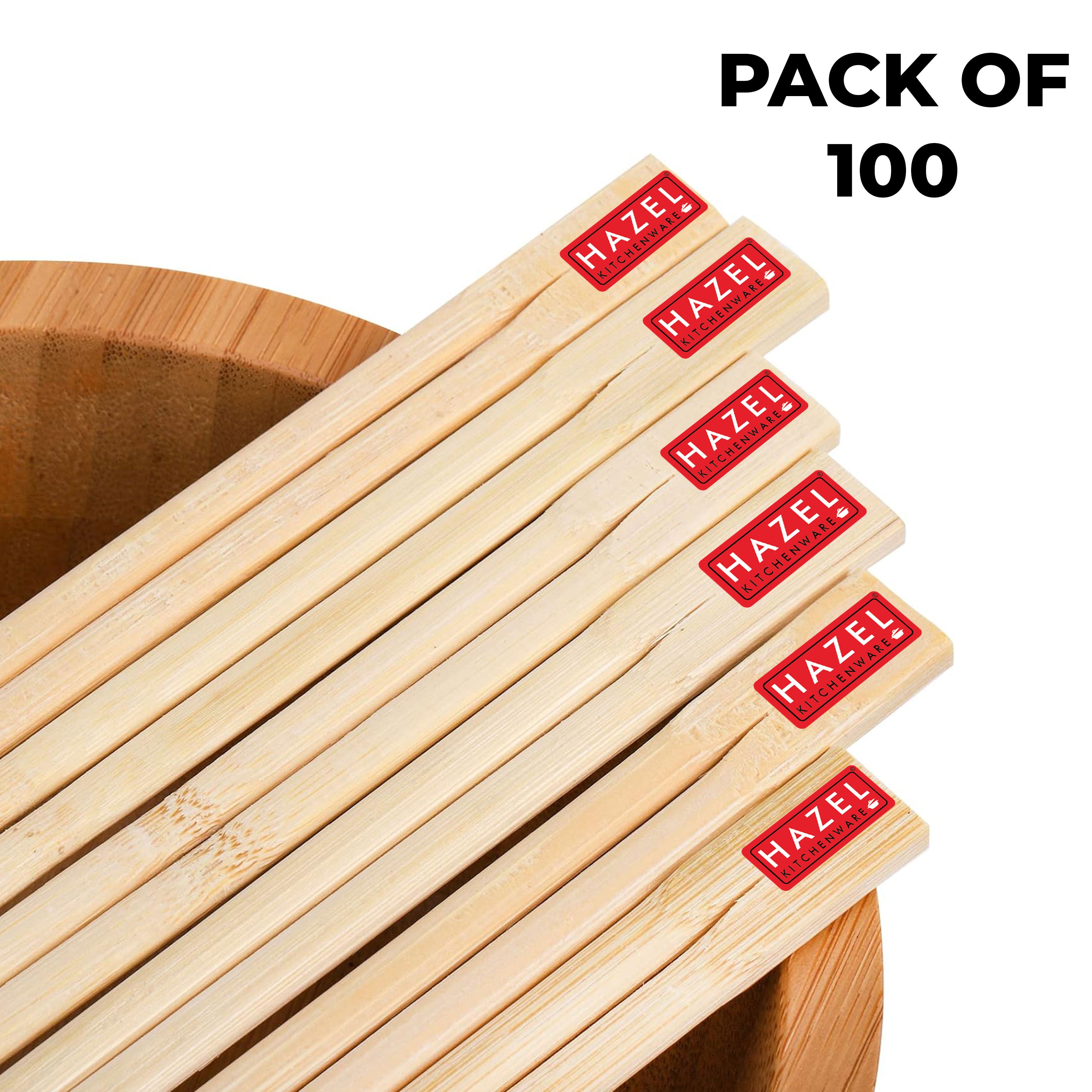 Disposable Wooden Chopsticks, 20 cm, Pack of 100 Pairs