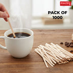 Disposable Wooden Coffee Stirrer for Coffee, Tea, Pack of 1000