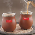 Double Wall Matte Brown Stainless Steel Kullad Glass,150 ML,Set Of 2