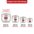 1000 ml Steel Container, Transparent Lid Kitchen Jar, Set of 2