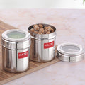 Stainless Steel See-Through Container with Transparent Lid, 250 ml, Set Of 2