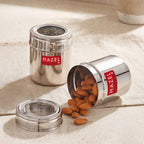 Stainless Steel See-Through Container with Transparent Lid, 250 ml, Set Of 2