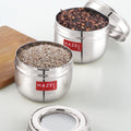 Stainless Steel Oval Container with Transparent Lid for Storage, 450ml, Set Of 2