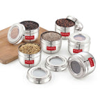 Stainless Steel Oval Container with Transparent Lid for Storage, 450ml, Set Of 6
