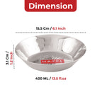 Stainless Steel Hammered Small Copri Snacks Nasta Plate, 15.5 cm, Pack of 6