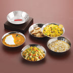 Stainless Steel Hammered Small Copri Snacks Nasta Plate, 15.5 cm, Pack of 6