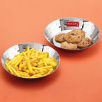 Stainless Steel Hammered Small Copri Snacks Nasta Plate, 18.5 cm, Pack of 2