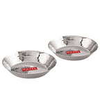 Stainless Steel Hammered Small Copri Snacks Nasta Plate, 18.5 cm, Pack of 2