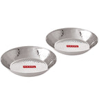 Stainless Steel Hammered Small Copri Snacks Nasta Plate, 20.7 cm, Pack of 2