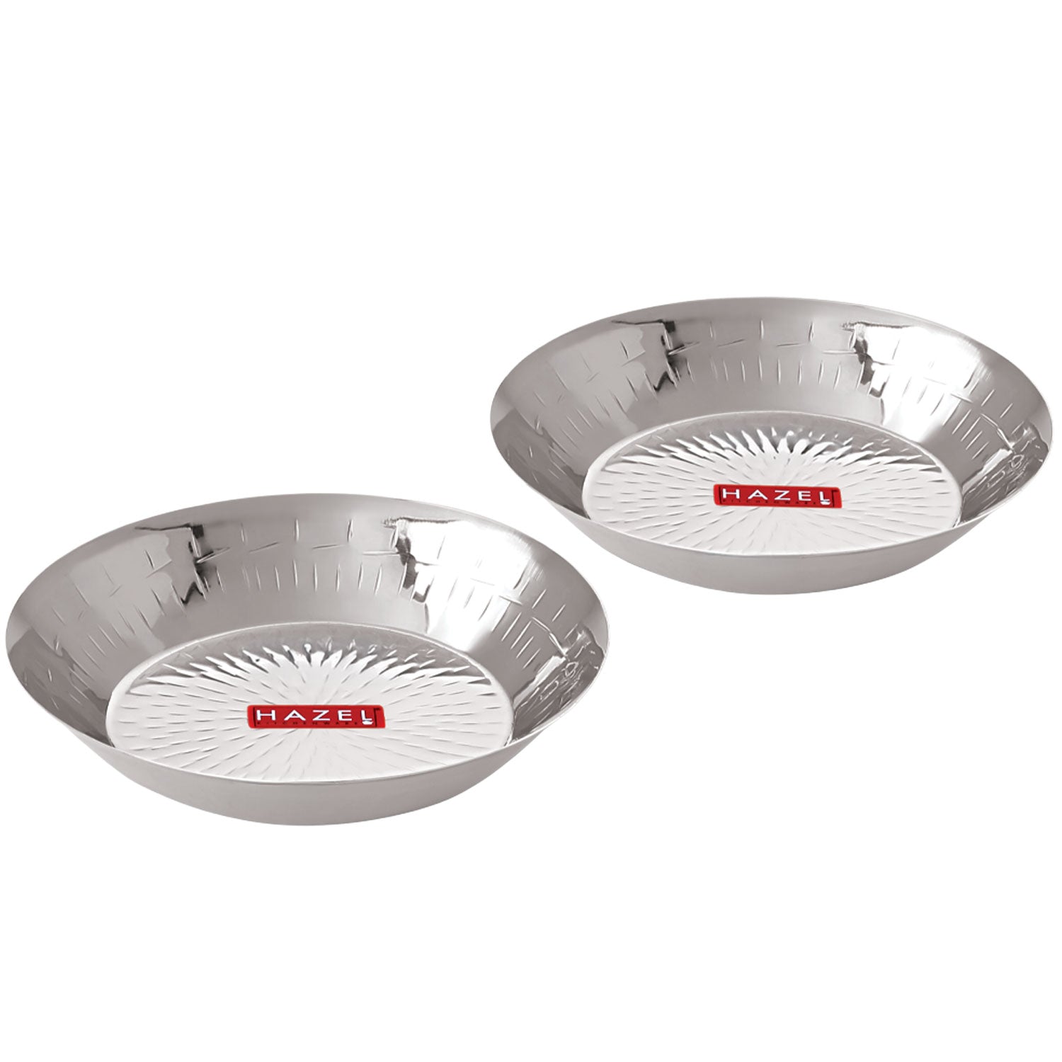 Stainless Steel Hammered Small Copri Snacks Nasta Plate, 20.7 cm, Pack of 2