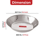 Stainless Steel Hammered Small Copri Snacks Nasta Plate, 20.7 cm, Pack of 6