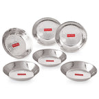 Stainless Steel Hammered Small Copri Snacks Nasta Plate, 20.7 cm, Pack of 6