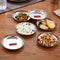 Stainless Steel Side Hammered Finish Round Snack Plate Thali Nasta Plate, 15cm, Set Of 6