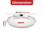 Stainless Steel Side Hammered Lunch Thali, Dinner Plate Food Serving Plate, 29.7cm, Set Of 6