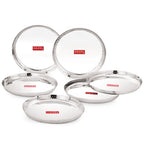 Stainless Steel Side Hammered Lunch Thali, Dinner Plate Food Serving Plate, 29.7cm, Set Of 6