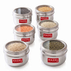 Stainless Steel Storage Container with Transparent Lid, 1100ml, Set Of 6