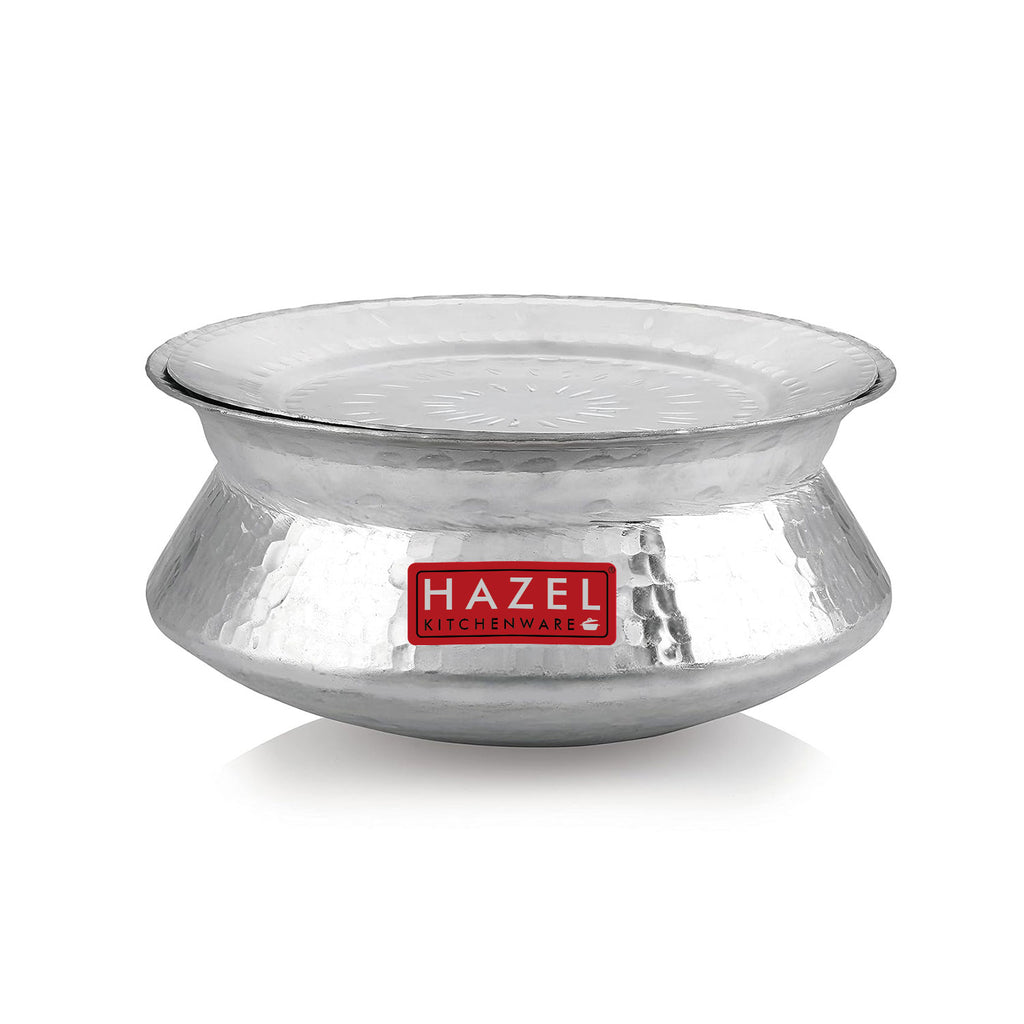 Aluminium Hammered Handi with Lid – 6.3 L, 29cm