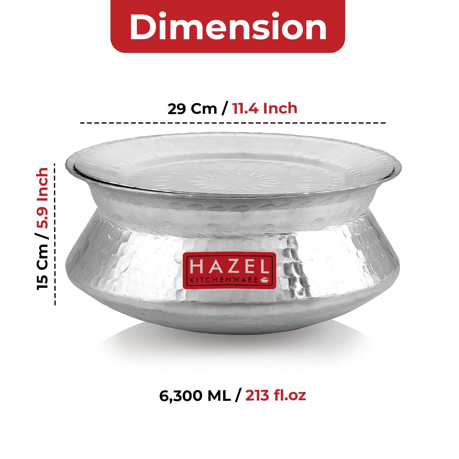 Aluminium Hammered Handi with Lid, Degri Patila Biryani Pot