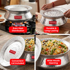 Aluminium Hammered Handi with Lid – 6.3 L, 29cm