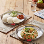 Stainless Steel Snack Plate Set of 2 | 18cm Breakfast & Serving Plate