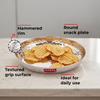 Stainless Steel Snack Plate Set of 2 | 18cm Breakfast & Serving Plate