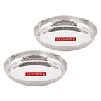 Stainless Steel Snack Plate Set of 2 | 18cm Breakfast & Serving Plate