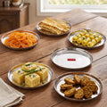 Hammered Stainless Steel Dinner Plate 23cm, Set of 6