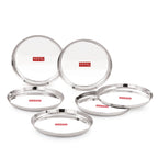 Hammered Stainless Steel Dinner Plate 23cm, Set of 6