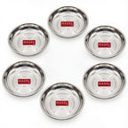 Mini Stainless Steel Halwa Plate, Snack Plates, 100ml, Set of 6