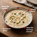 Mini Stainless Steel Halwa Plate, Snack Plates, 100ml, Set of 6