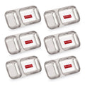 Steel Section Plate Set of 6 | 2 in 1 Plates Snacks Serving Tray