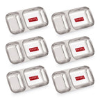 Steel Section Plate Set of 6 | 2 in 1 Plates Snacks Serving Tray