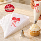 Disposable Piping Bags 50 Pcs with Star Nozzle